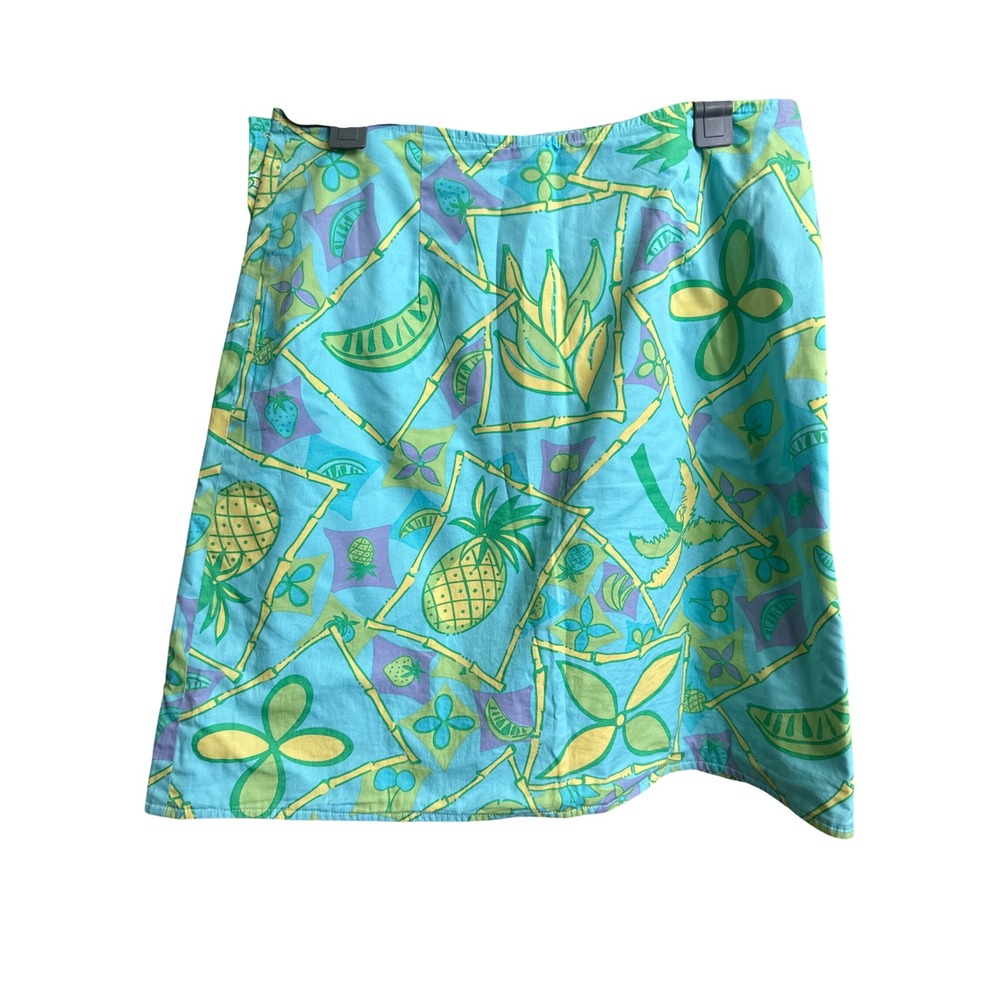 Lilly Pulitzer Reversible Mini Skirt Size 8 Tropical Pineapple Floral Turtle